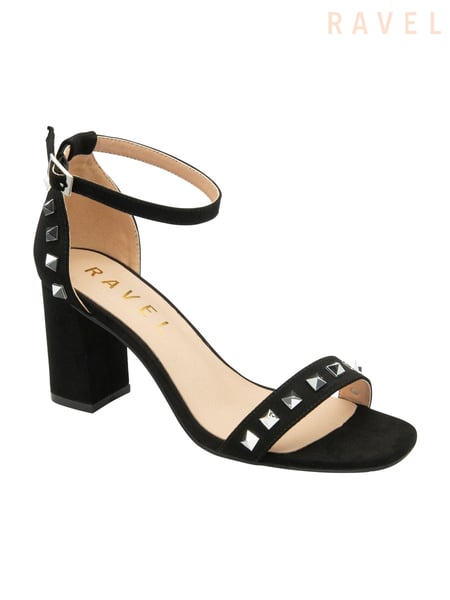 Ravel Black Open Toe Block Heel Sandals (E96366) | € 50