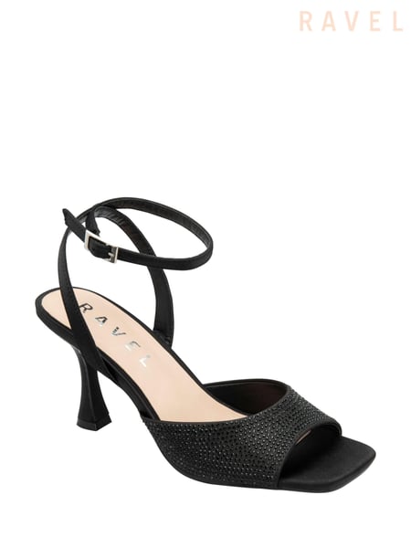Ravel Black Peep-Toe Block-Heel Mule Sandals (E96389) | € 101