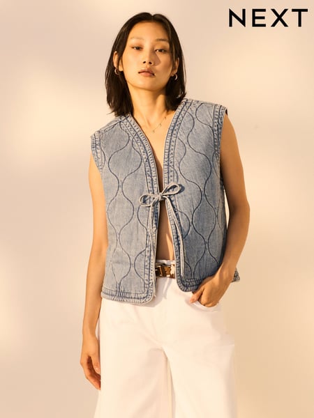 Indigoblau - 100% Cotton Quilted Denim Gilet (E96567) | 52 €