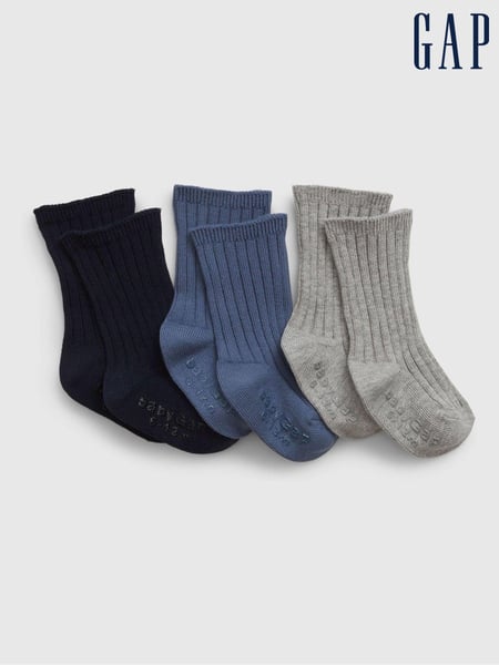 Gap Blue 3 Pack First Favourites Crew Socks (Newborn-24mths) (E97153) | € 12