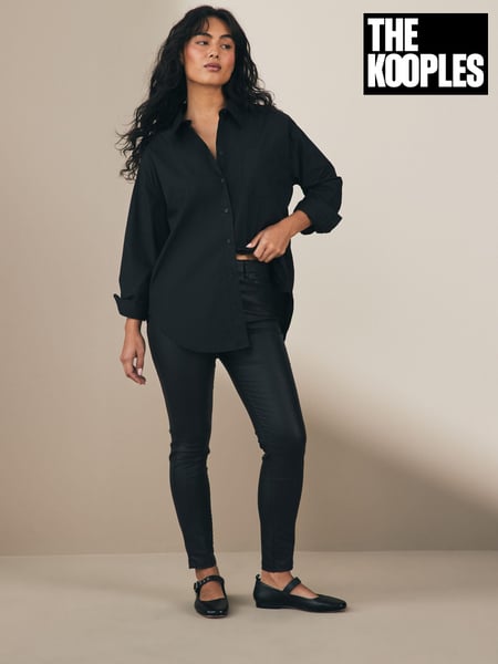 The Kooples Black Skinny Denim Coated 100% Cotton Jeans (E97236) | € 242