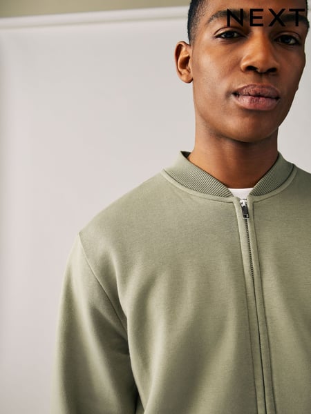 Grün - Cotton Rich Jersey Bomber Jacket (E97246) | 48 €
