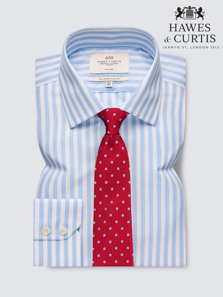 Hawes & Curtis Blue Bold Stripe 100% Cotton Shirt (E97310) | € 101