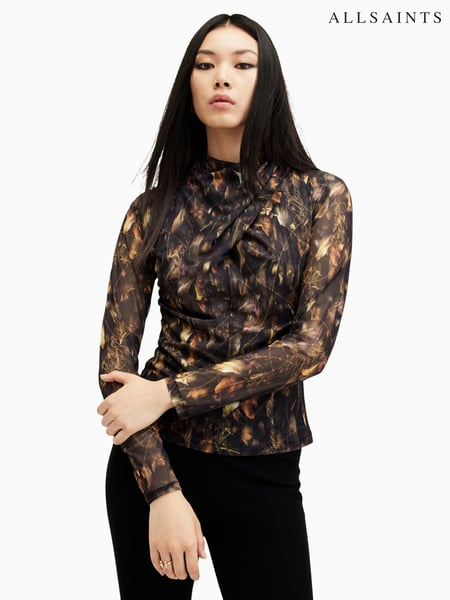 AllSaints Brown Tia Mesh Top (E97633) | € 92