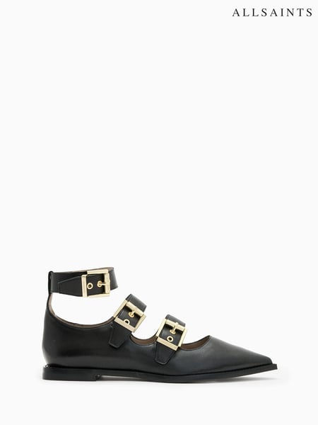 AllSaints Black Susan Buckle Shoes (E97731) | € 194