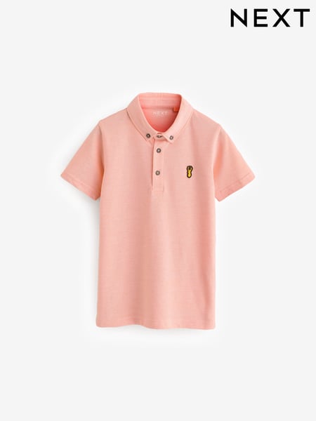Peach Marl Short Sleeve Polo Shirt (3-16yrs) (E98656) | € 11 - € 18