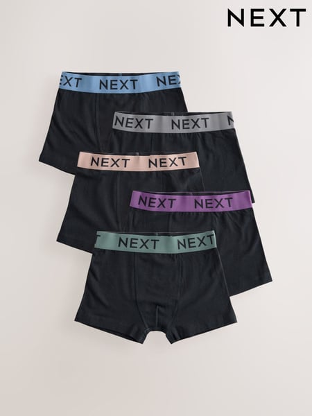 Black with scandi waistband Trunks 5 Pack (1.5-16yrs) (E98842) | € 20 - € 27