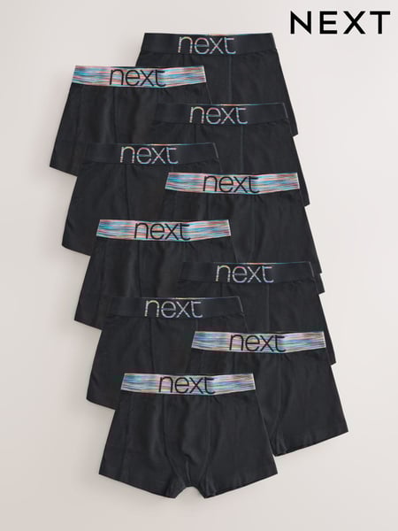 Black with Bright Waistband Trunks 10 Pack (1.5-16yrs) (E98851) | € 38 - € 45