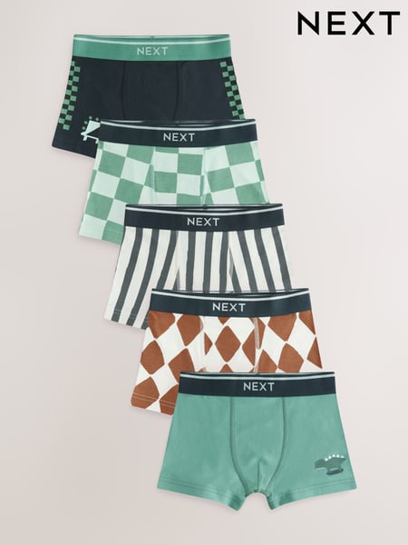 Green Dino Stripe Trunks 5 Pack (1.5-12yrs) (E98875) | € 20 - € 23