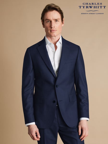 Charles Tyrwhitt Blue Slim Fit End on End Travel Suit (E99291) | € 435