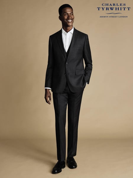 Charles Tyrwhitt Grey Adjustable Fit Twill Business Suit: Waistcoat (E99347) | € 125