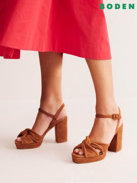 Boden Brown Twist Front Platform Sandals (E99706) | € 98