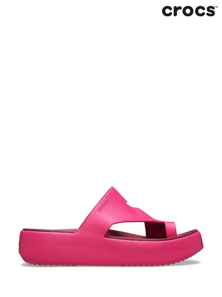 Pink - Crocs Adults Getaway Platform Toe Loop Sandals (E99927) | 70 €