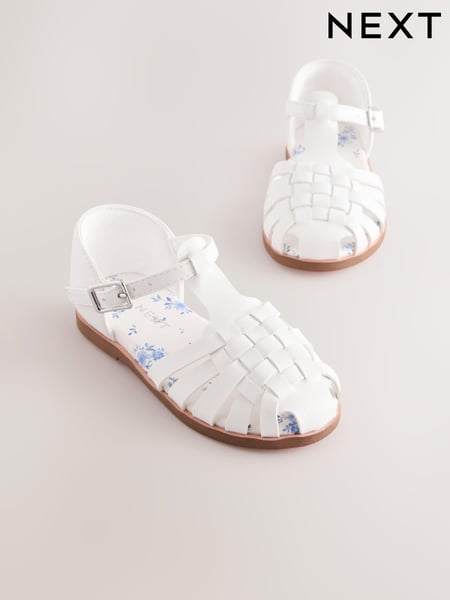 White Wide Fit (G) Fisherman Occasion Sandals (E99944) | € 27 - € 31