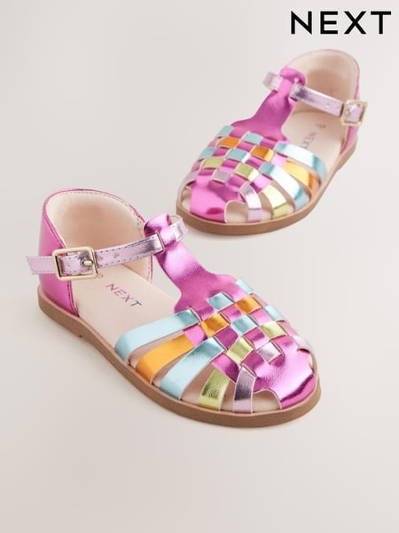 Rainbow Metallic Wide Fit (G) Fisherman Occasion Sandals (E99948) | € 27 - € 31