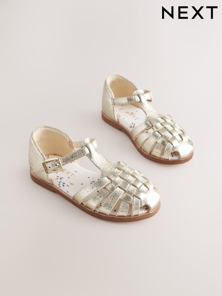 Gold Wide Fit (G) Fisherman Occasion Sandals (E99949) | € 27 - € 31