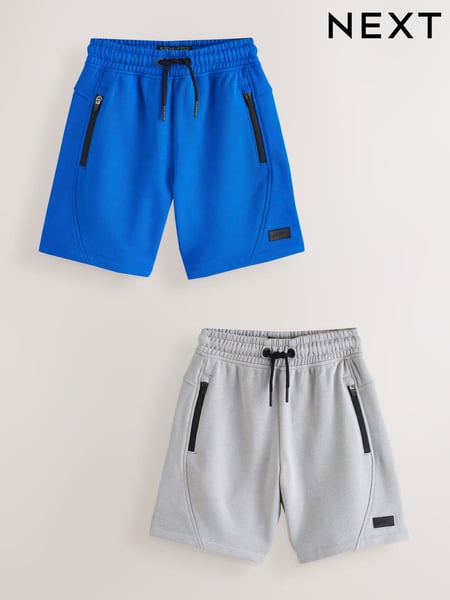 Cobalt Blue/Grey Zip Sweat Shorts 2 Pack (3-16yrs) (E99972) | € 28 - € 43