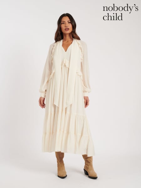 Nobodys Child Cream Boho Ruffle JoJo Midi Dress (F00040) | € 234