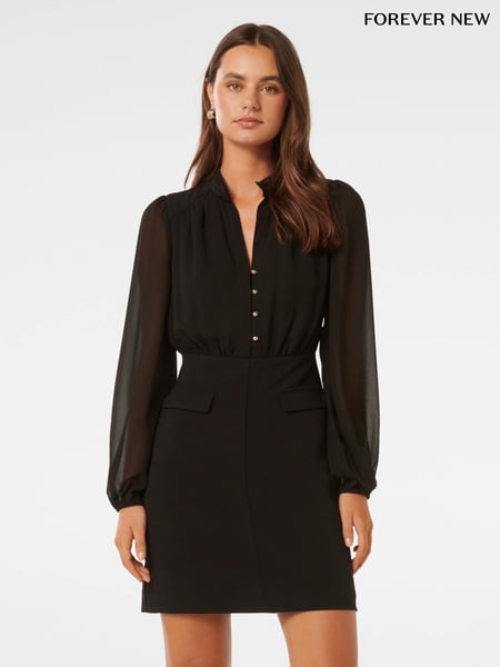 Forever New Black Daniella Mini Dress (F01325) | € 140