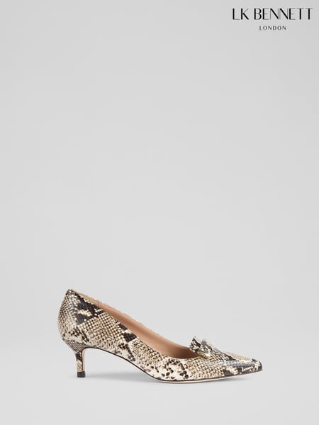 LK Bennett Natural Caryn Snake Effect Bar Trim Courts (F01494) | € 513