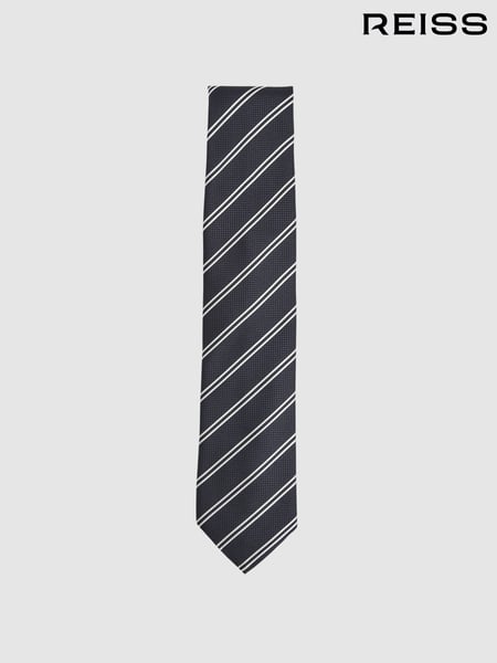 Reiss Navy Cirillo Silk Blend Stripe Tie (F02833) | € 90