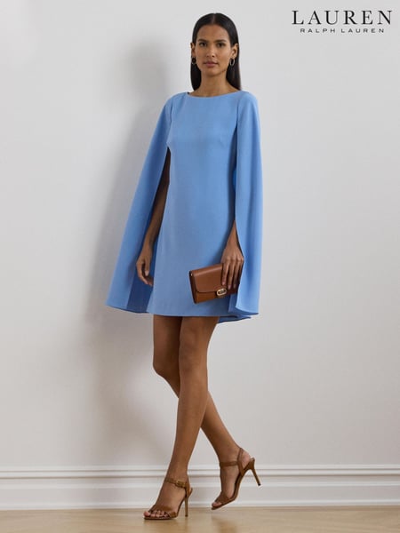 Lauren Ralph Lauren Petra Cape Georgette Cocktail Mini Dress (F04272) | € 404