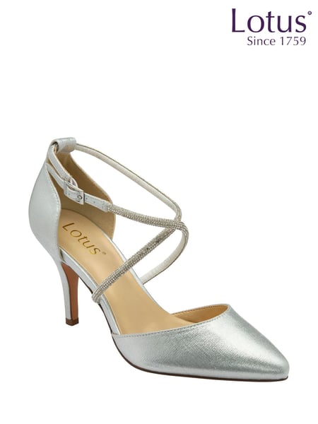 Lotus Silver Heeled Occasion Shoes (F04626) | € 109