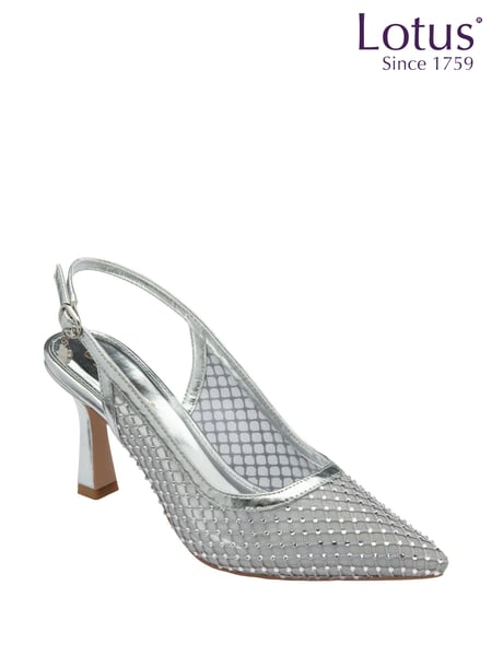 Lotus Silver Heeled Occasion Shoes (F04630) | € 109