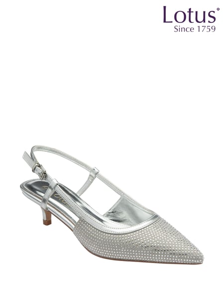 Lotus Silver Slingback Occasion Shoes (F04661) | € 109