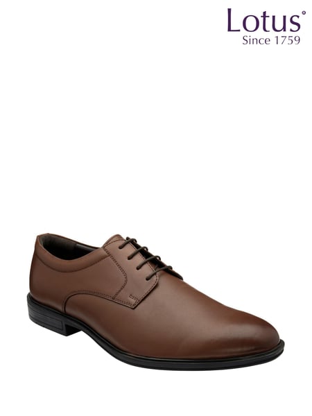 Lotus Brown Plain Front Lace-Up Shoes (F04663) | € 94