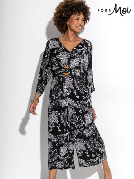 Pour Moi Black Crinkle O Ring Woven Beach Jumpsuit (F04691) | € 70