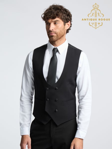 Antique Rogue Black Huxley Dinner Waistcoats (F04867) | € 115