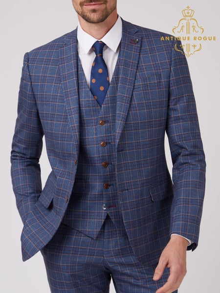 Antique Rogue Blue Overcheck Jacket (F04873) | € 242