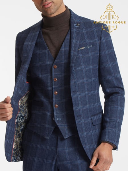 Antique Rogue Blue Hart Tweed Jacket (F04903) | € 226