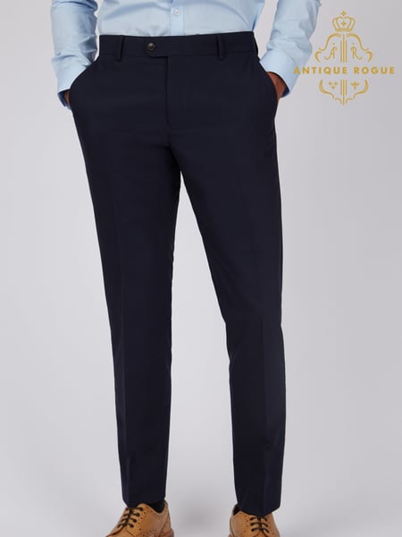 Antique Rogue Blue Curtis Plain Twill Trousers (F04907) | € 147
