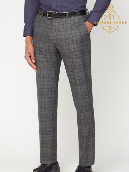 Antique Rogue Grey Overcheck Trousers (F04910) | € 147