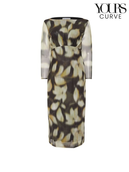 Yours Curve Natural London Mesh Gathered Dress (F04998) | € 78