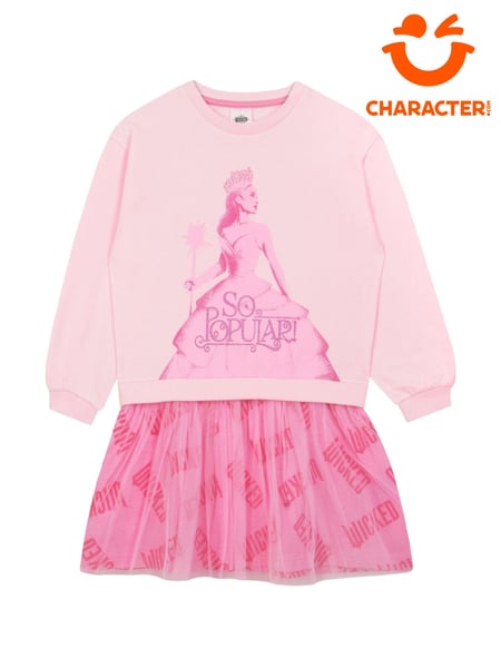 Character Pink Wicked Glinda The Good Witch Glitter Sweatshirt Dress (F06588) | € 31