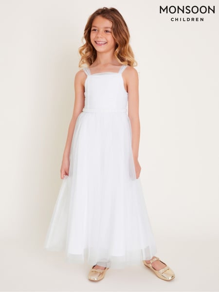 Monsoon White Fleur Pearly Tulle Communion Dress (F06666) | € 90 - € 106