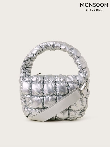 Monsoon Silver Quilted Metallic Tote Bag (F06683) | € 14