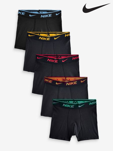 Nike Black Multi Coloured Waistband 5 Pack Boys Boxers (F08123) | € 56