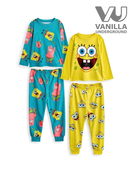 Vanilla Underground Yellow Kids Spongebob Pyjamas 2 Pack (F09359) | € 53