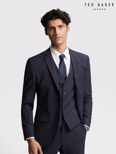 Ted Baker Tailoring Premium Navy Blue Panama Slim Suit Jacket (F09908) | € 342