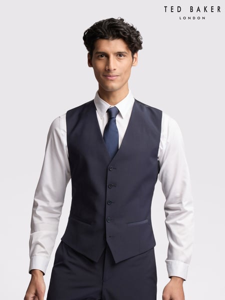 Ted Baker Tailoring Navy Blue Premium Panama Waistcoat (F09910) | € 156