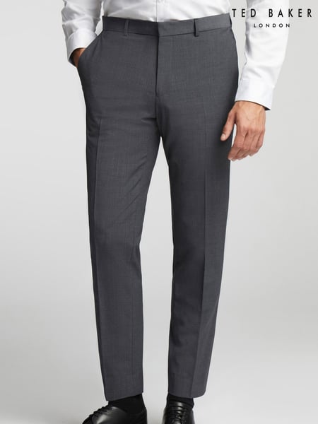 Ted Baker Tailoring Charcoal Grey Prem Panama Slim Suit Trousers (F09912) | € 203