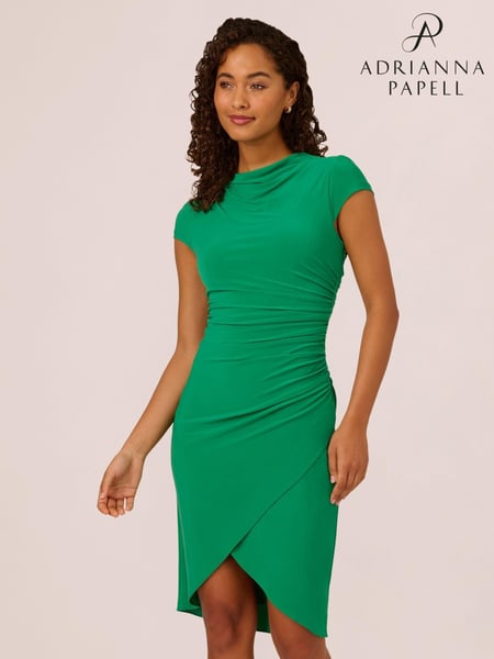 Adrianna Papell Green Tulip Hem Short Dress (F12627) | € 100