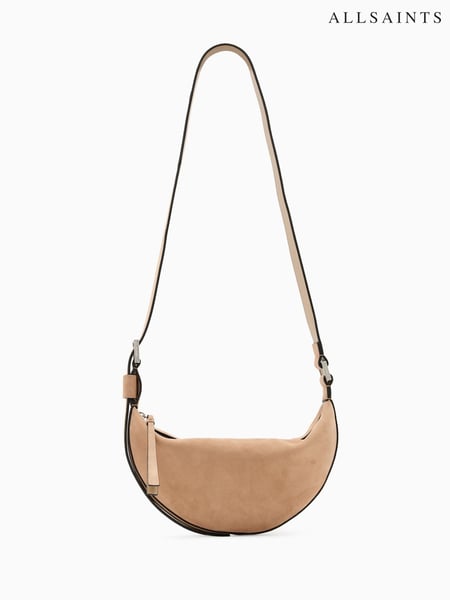 AllSaints Tan Halfmoon Suede Xbody Bag (F13502) | € 248