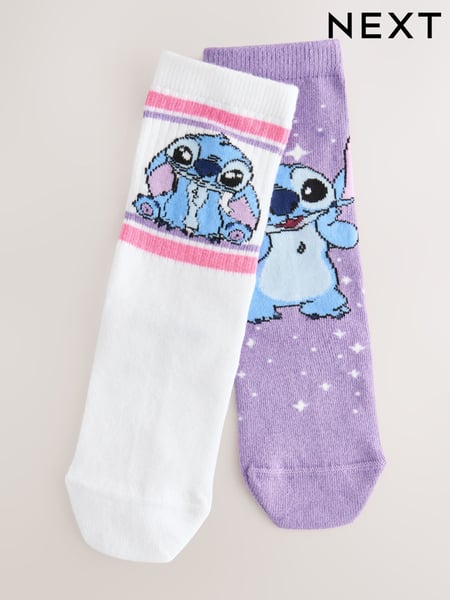 Purple Cotton Rich Lilo and Stich Ankle Socks 2 Pack (F14796) | € 7 - € 9