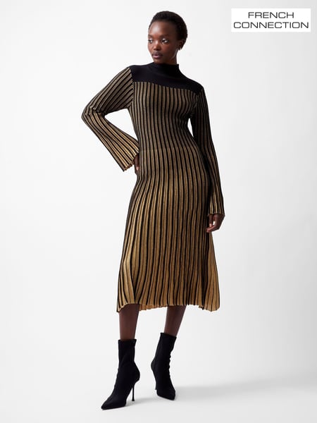 French Connection Black Journee Mari Long Sleeve Dress (F14997) | € 144