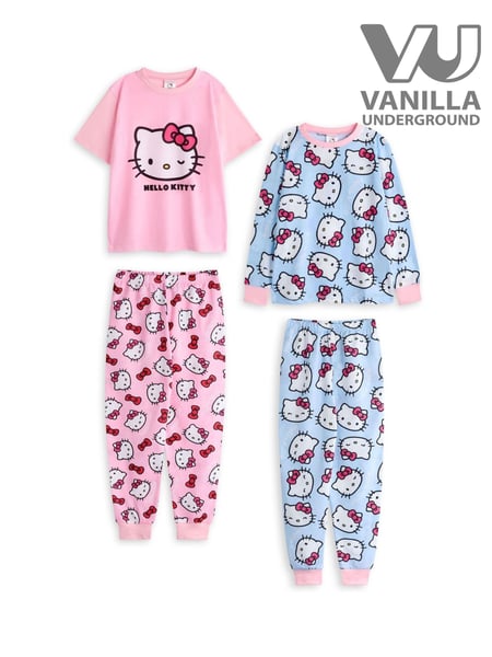Vanilla Underground Pink Hello Kitty Girls Pyjamas 2 Pack Set (F15724) | € 50